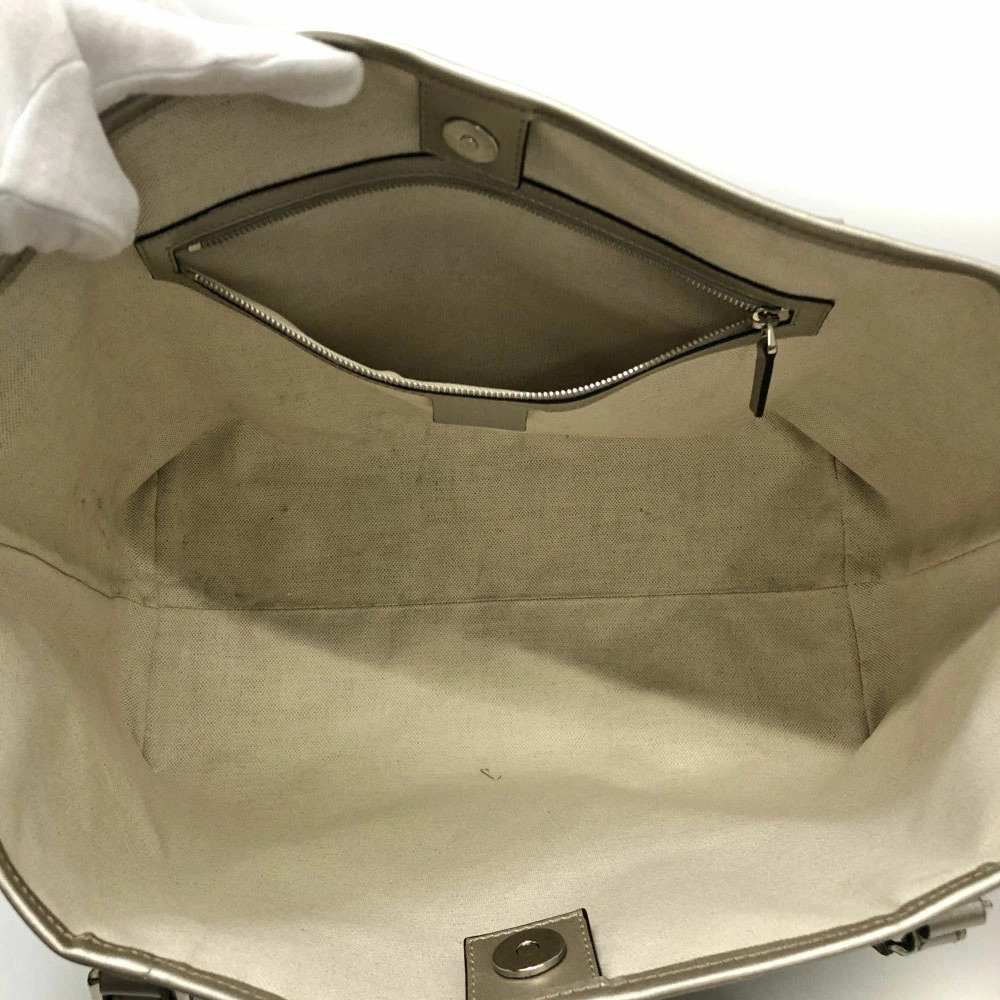 GUCCI Tote Bag GG Imprime Silver White Handbag - Picture 7 of 11